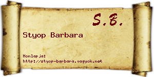 Styop Barbara névjegykártya